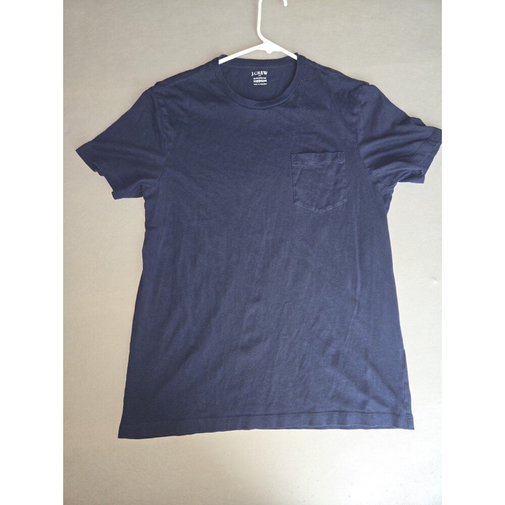 J.Crew Mens T-Shirt Medium Slim Washed Blue Pocket Short Sleeve 100% Cotton